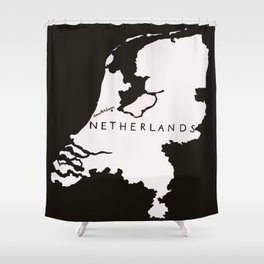 Netherlands Map Outline Shower Curtain