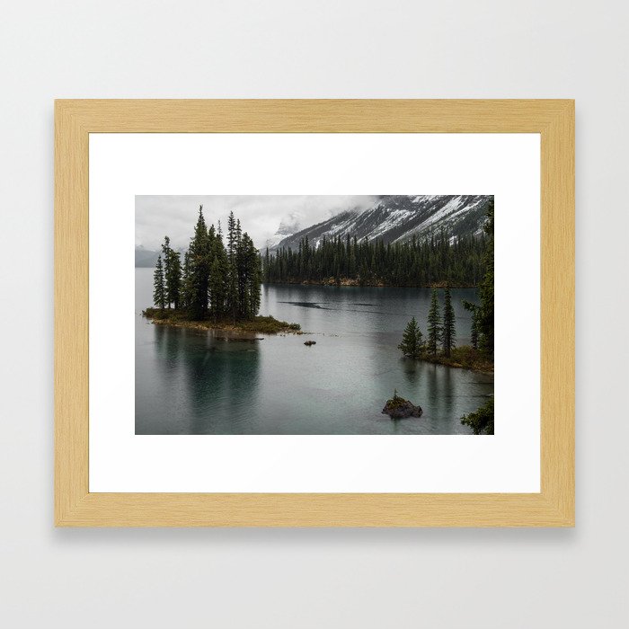 Landscape Photography Maligne Lake Island Framed Art Print
