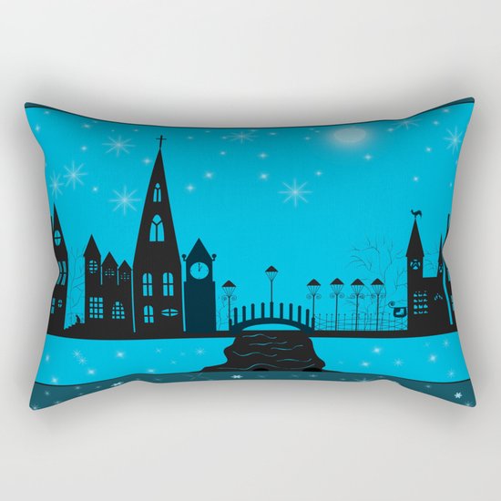 Winter night . Christmas. Rectangular Pillow