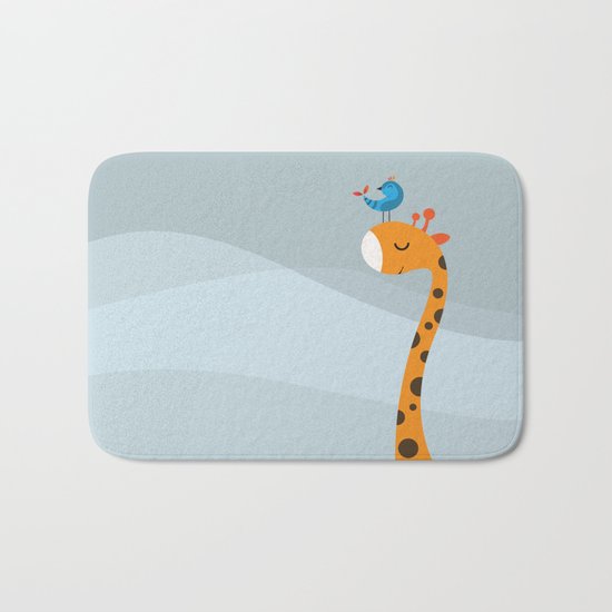 Orange And Blue Bath Mat