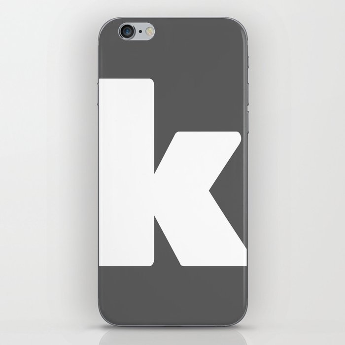 k (White & Grey Letter) iPhone Skin