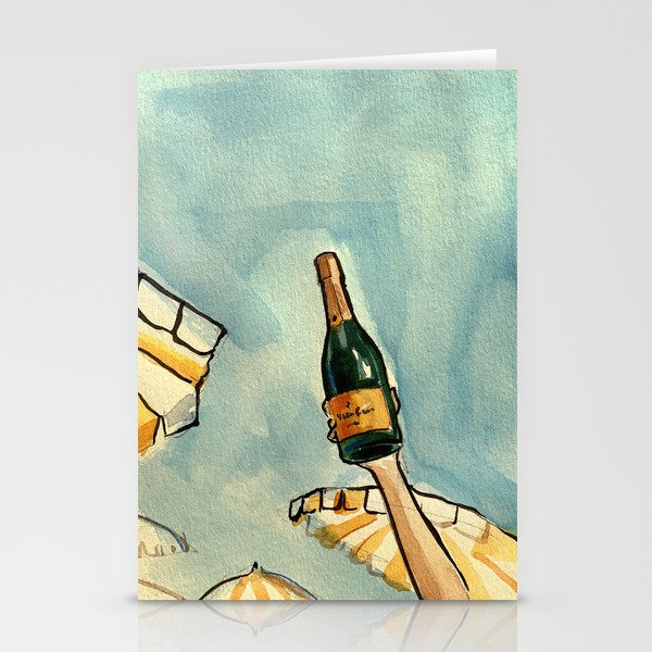 Summer champagne Veuve Clicquot poster  Stationery Cards