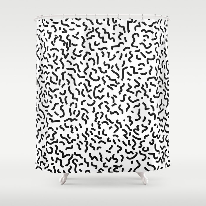 Black Bacterio Shower Curtain