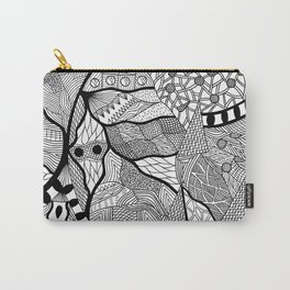 Pattern Chaos Carry-All Pouch | Abstract, Blackandwhite, Illustration, Pattern 