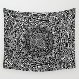 Zen Black and white mandala Sophisticated ornament Wall Tapestry