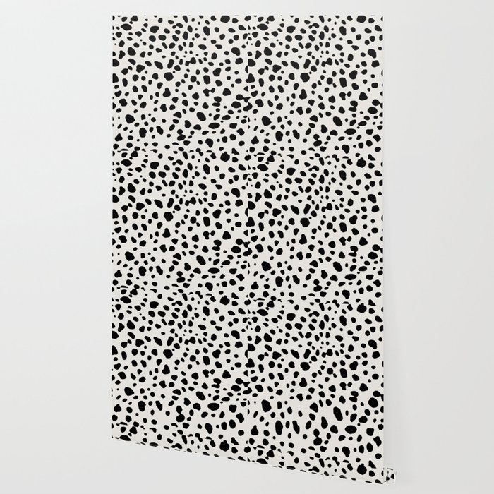 Polka Dots Dalmatian Spots Black And White Wallpaper By