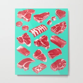 MEAT MARKET, by Frank-Joseph Metal Print | Burger, Beach, Meatmarket, T Bone, Picnic, Barbeque, Butcher, Ribs, Painting, Dad 