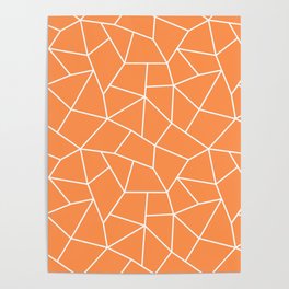 Mosaic Art Tile Orange Poster