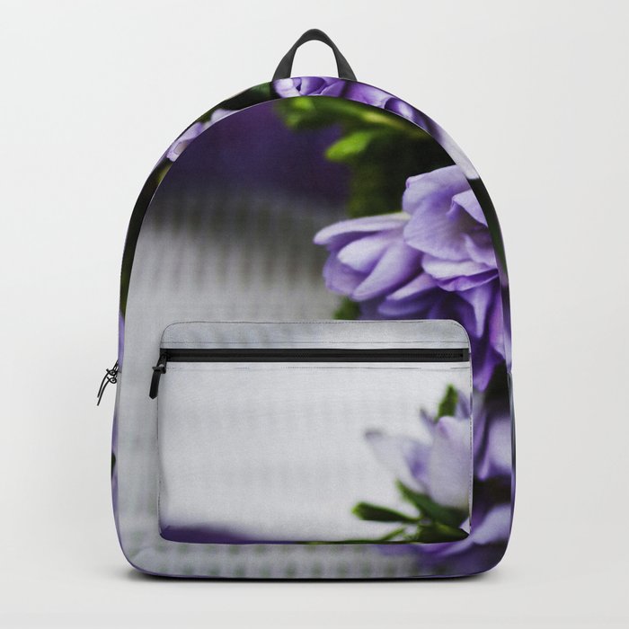 Purple Flower Bouquet Wedding Backpack