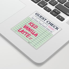 Iced Vanilla Latte Guest Check Sticker