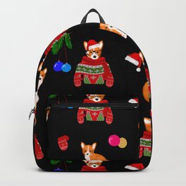 Christmas corgi puppy art Backpack
