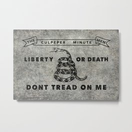 Culpeper Minutemen flag, grungy distressed Metal Print | Libertyordeath, Painting, Grungy, Rattlesnakeflag, Minutemen, Culpeper, Flag, Distressed, Vintage, Militia 