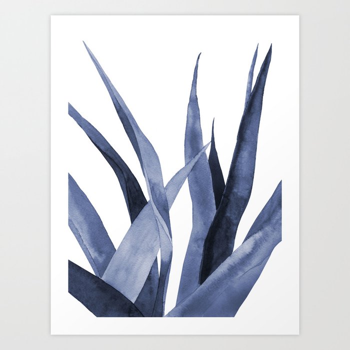 Discover the motif BLUE WATERCOLOUR PLANT. by Art by ASolo as a print at TOPPOSTER