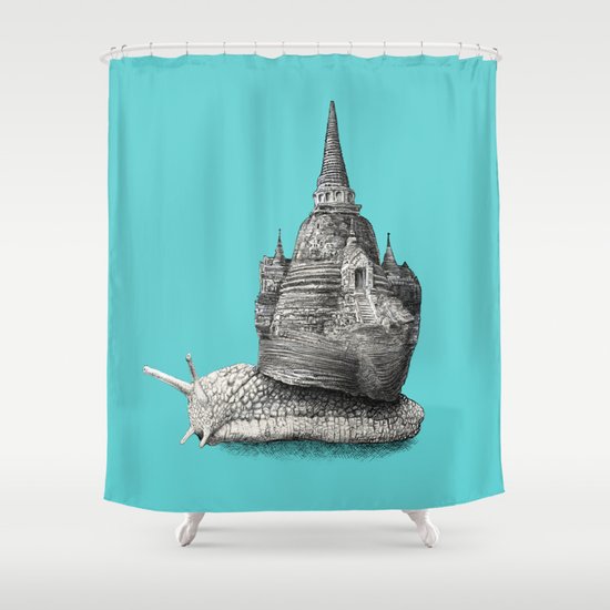 The Snail's Dream (monochrome option) Shower Curtain