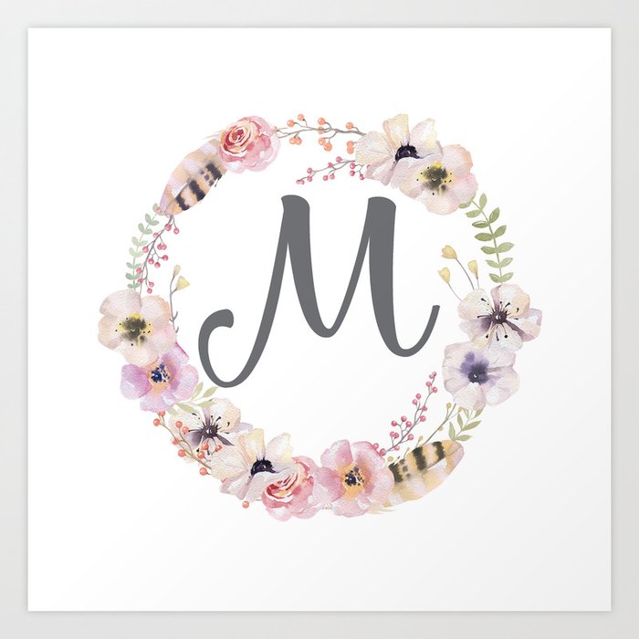 Floral Wreath M Art Print By Fancyashelltees Society6