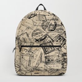 Passport Stamps Collage Print Backpack