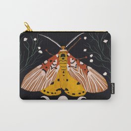 burnt orange moth botanical moon phase gouache painting Carry-All Pouch