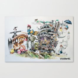Studio Ghibli Ultimate Watercolour Painting (with all the characters and movies) Canvas Print