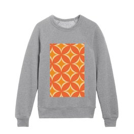 Retro Orange Geometric Trendy Collection Kids Crewneck