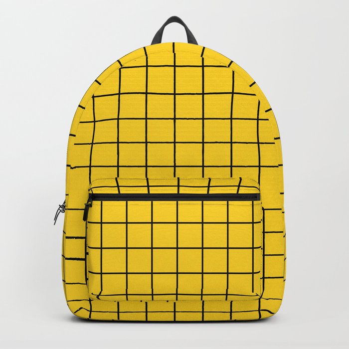 Yellow with Black Grid Backpack