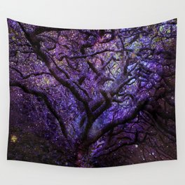 Mystic Tree of Knowledge Purple Wall Tapestry
