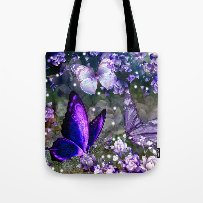 Lavender Butterfly Garden  Tote Bag