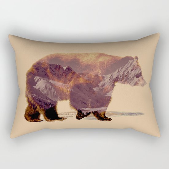 Glacier Grizzly Rectangular Pillow
