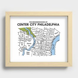 Neighborhoods of Center City Philadelphia Recessed Framed Print