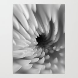 Monochrome Mum Crystal Ball | Abstract Macro Photography Poster