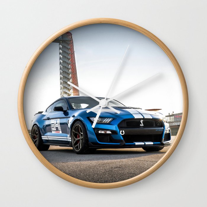 Vintage Test Track American Muscle car Mustang Cobra automobile transportation color photograph / photography poster posters Wall Clock