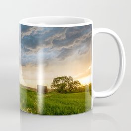 Once the Storms Have Passed - Storm Clouds Over Country Scene on Spring Day in Kansas Coffee Mug
