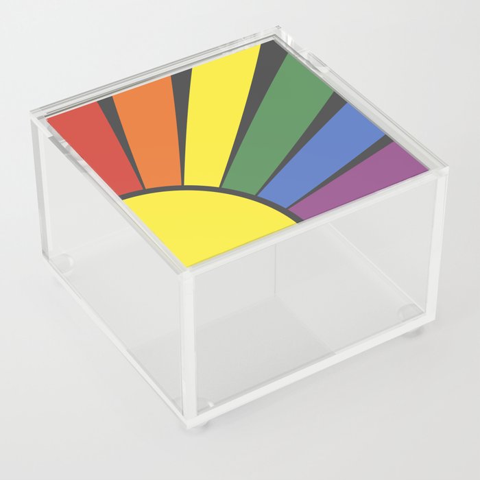 Rainbow sun rays Acrylic Box