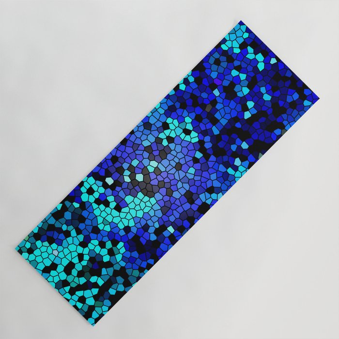 STAINED GLASS BLUES Yoga Mat