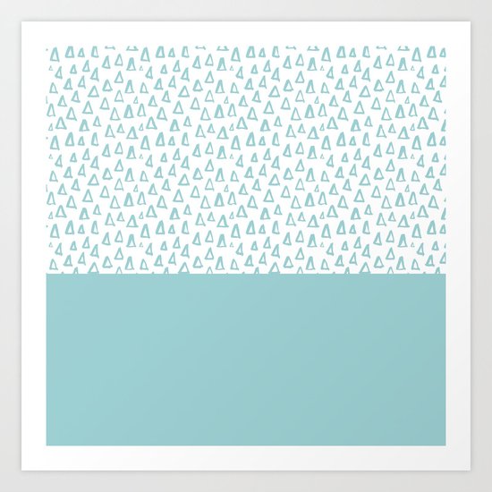 Triangles Mint Art Print
