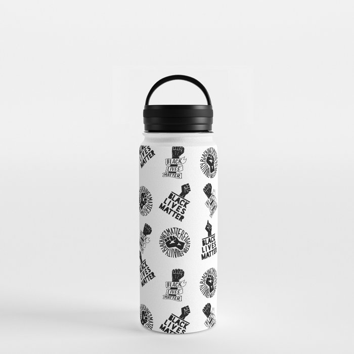 black lives matter protest seamless pattern Water Bottle