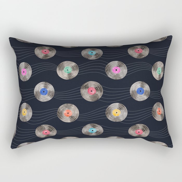 Colorful vinyl watercolors over dark gray background Rectangular Pillow