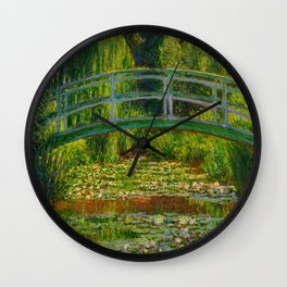 Claude Monet Impressionist Landscape Oil Painting-The Japanese Footbridge and the Water Lily Pool Wall Clock