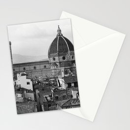 The Duomo Santa Maria del Fiore in Florence, Italy | Church cathedral in Firenze, Tuscany | Black and white Travel Photography Stationery Card