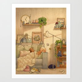 Couch Nap Art Print