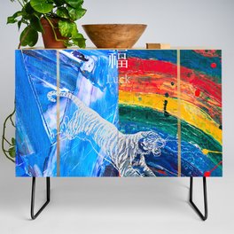 Tigers (Oil Painting) | A Sign of Strength and Power Credenza