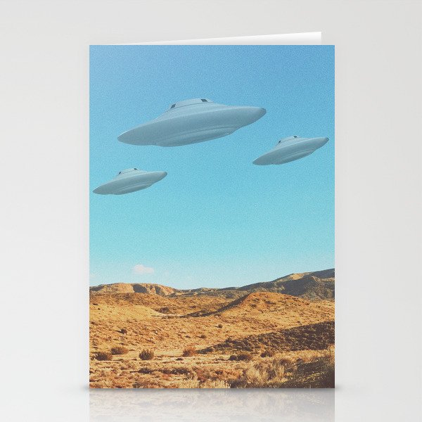 UFO in a California Desert with abandoned objects Stationery Cards