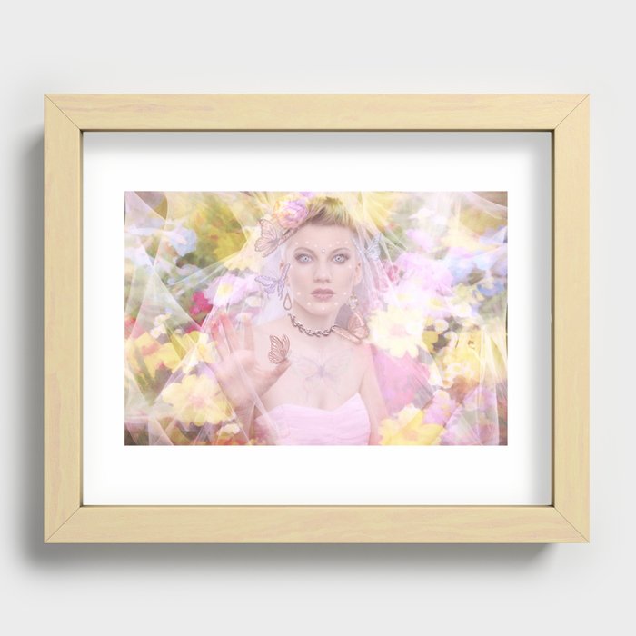 Rose in the magic forest Recessed Framed Print