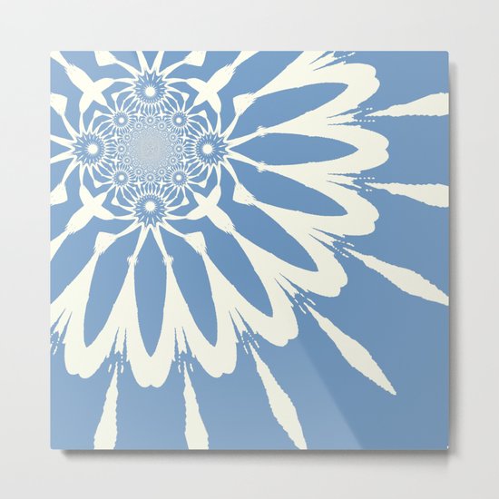 Subtle Blue Flower Metal Print