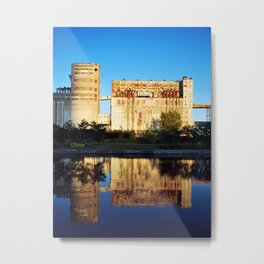 Silo no 5 x 2 Metal Print | Silono5, Industrial, Abandonned, Montreal, Canada, Water, Bluesky, Blue, Yellow, Oldmontreal 