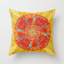 wheat field and poppy flowers Throw Pillow