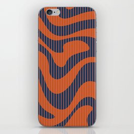 Modern Abstract Pattern 16 Liquid Swirl in Navy Blue Orange iPhone Skin