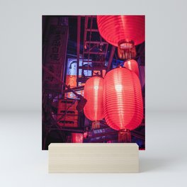 Red Japanese Lanterns Mini Art Print | Trendy, Japantravel, Neonoir, Sale, Movie, Enterthevoid, Japanart, Lofi, Scifi, Blueneon 