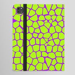 Neon Green Purple Giraffe Pattern iPad Folio Case
