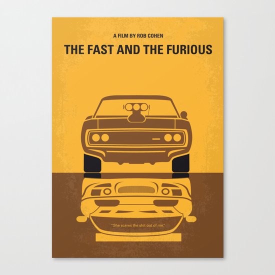 No207 My The Fast and the Furious minimal movie poster Canvas Print