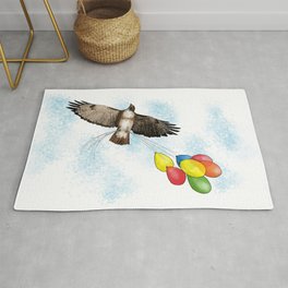 Hawk on his way to a party | Color Rug